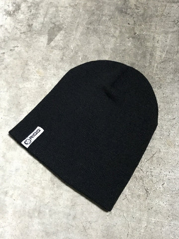 Beanie - Black RIGG Stitched Label - Clothing, Beanie - Wake Wear, RIGG Wake Wear - RIGG Wake Wear