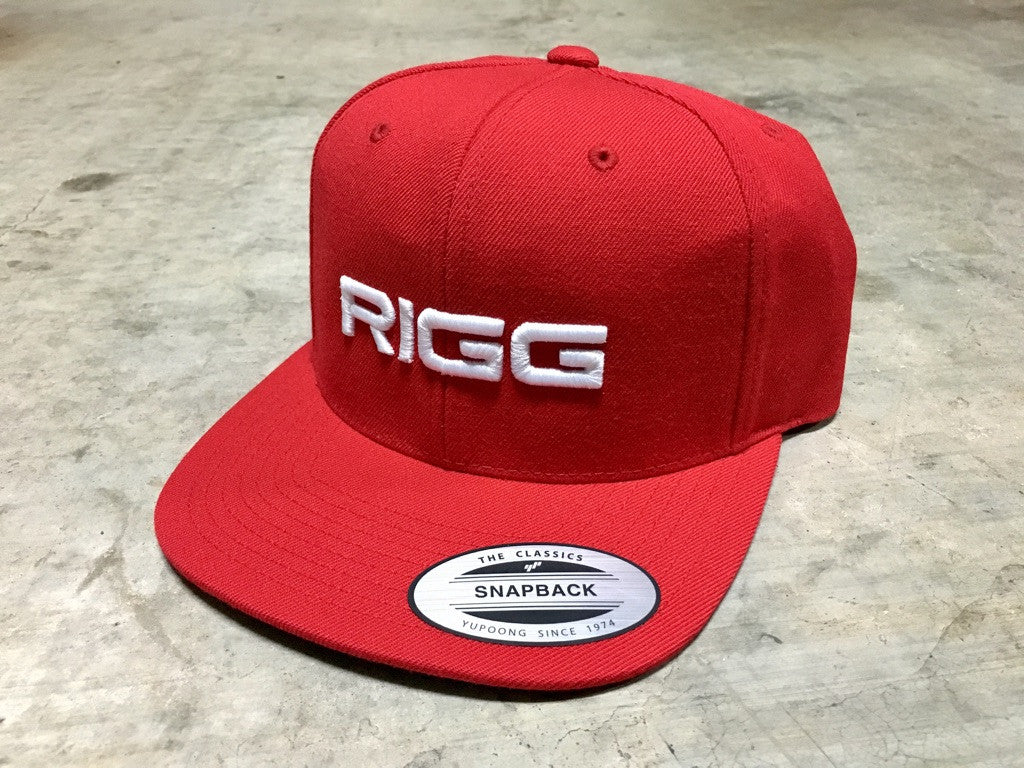 Red White Red Stitch RIGG 3D Logo Premium Classic Snapback - Clothing, Snapback - Wake Wear, RIGG Wake Wear - RIGG Wake Wear