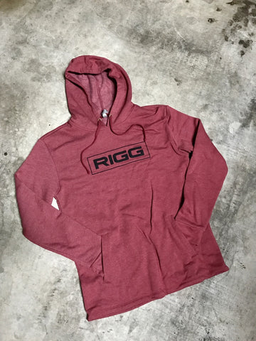 RIGG Cardinal Black Logo Pullover Hoodie - Clothing, Hoody - Wake Wear, RIGG Wake Wear - RIGG Wake Wear